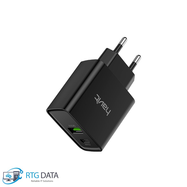 Havit UC111 20W USB-C &amp; A Power Adapter Black